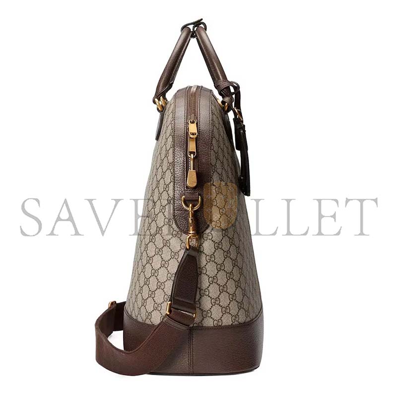 g*u*i gg S*p*e monogram textured dollar calfskin web small ophidia savoy bowling tote 724654 (43.5*39*21cm)